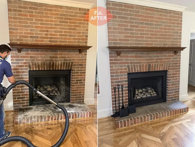Montebello Chimney Sweep carefully sanitizing a fireplace in Montebello, CA