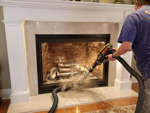 Fireplace cleaning performed by Montebello Chimney Sweep in Montebello, CA