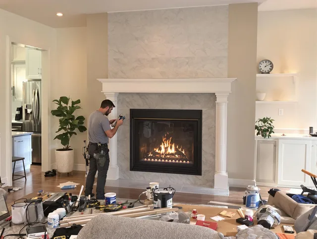 Newly installed fireplace by Montebello Chimney Sweep in Montebello, CA